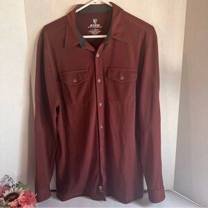 Kuhl Aerosoft Men's LS Button-Up Shirt in Burgundy - Sz Large